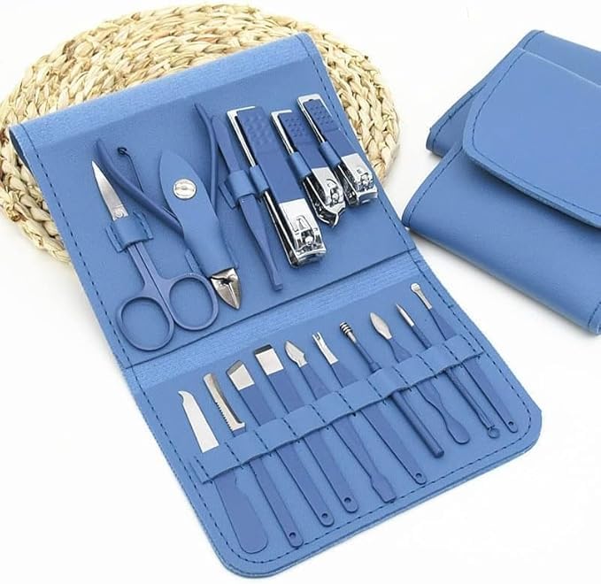 Kevra online Kevra online 16in1 Nail Manicure Kit Nail Cutter Grooming Tools Acne Needle Blackhead Remover Steel Pedicure Tools - Image 1