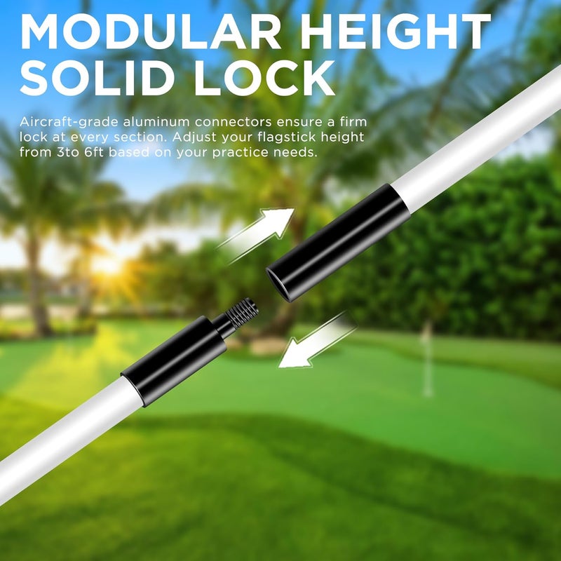 KINGTOP Golf Flagstick - Portable Design, Practice Putting Green Flag Stick for Yard, Club - Golf Pole Pin Flagpole, 3FT or 6FT Heights Available - Image 2