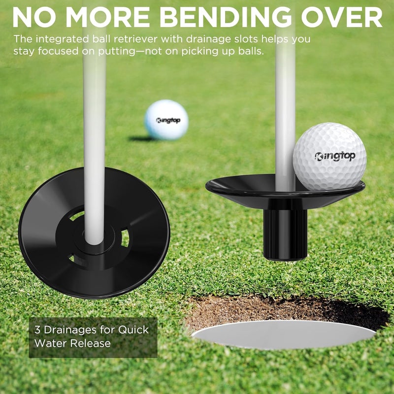 KINGTOP Golf Flagstick - Portable Design, Practice Putting Green Flag Stick for Yard, Club - Golf Pole Pin Flagpole, 3FT or 6FT Heights Available - Image 3
