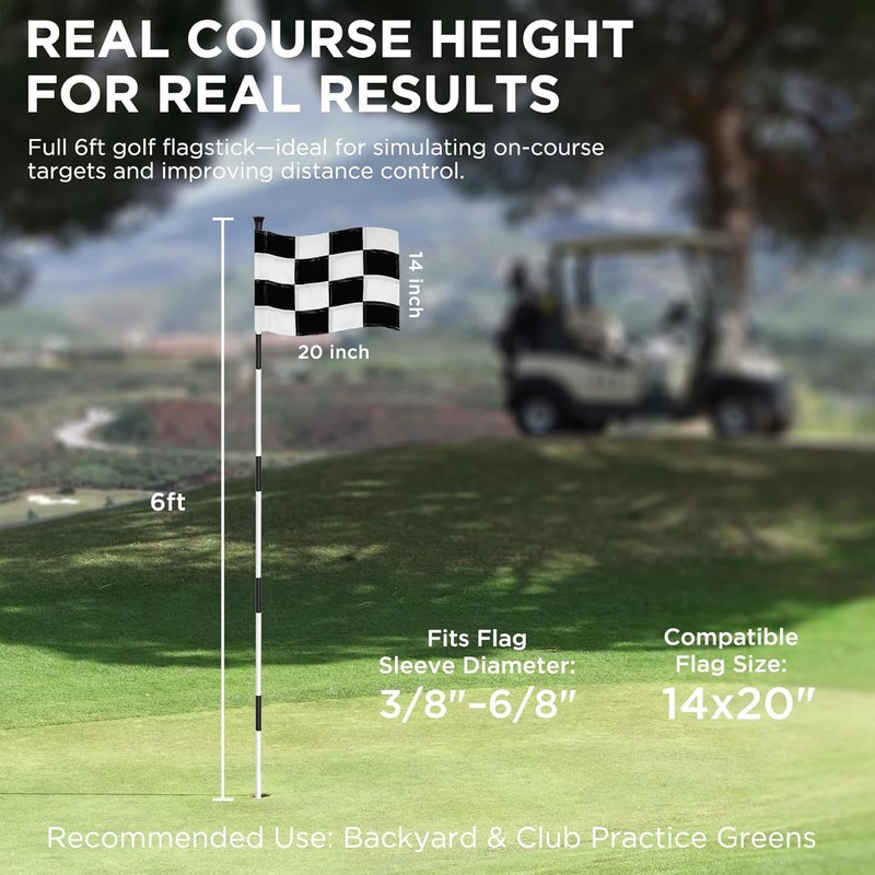 KINGTOP Golf Flagstick - Portable Design, Practice Putting Green Flag Stick for Yard, Club - Golf Pole Pin Flagpole, 3FT or 6FT Heights Available - Image 5