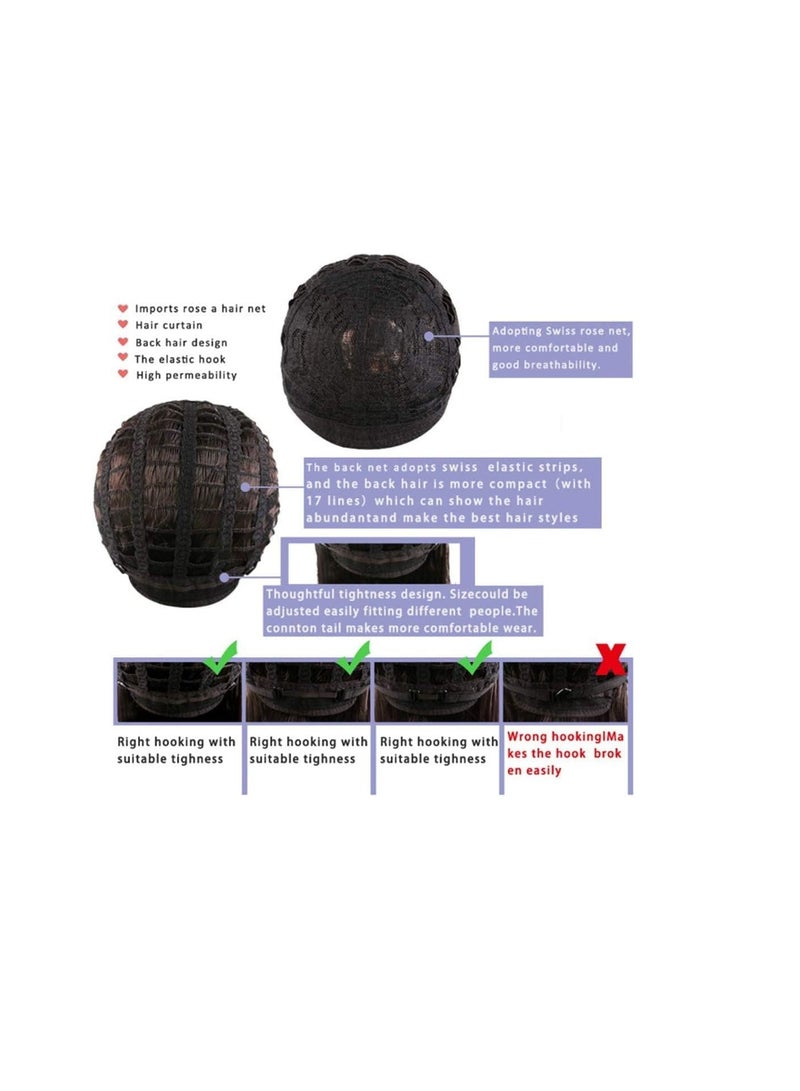 إستيل شعر مستعار طويل مموج مع الانفجارات، شعر مستعار صناعي عالي المقاومة للحرارة، شعر مستعار مجعد ومموج للنساء والفتيات، شعر مجعد ذو مظهر طبيعي وجميل (متوسط، أسود) - Image 4