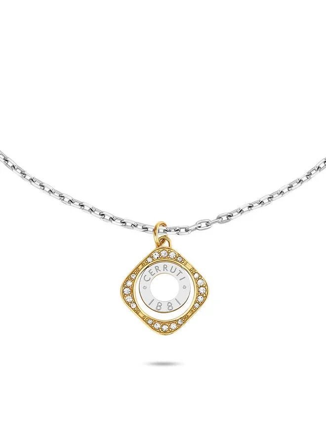CERRUTI 1881 Leadri Silver Plated Gold Plated Stainless Steel Necklace for Women 450mm