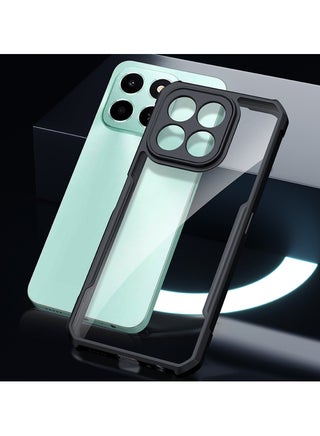 for Honor X6c 4G Case, Ultra Thin Lightweight, Soft TPU Bumper, Acrylic Clear Back Cover Honor X6c 4G, Black - view 3