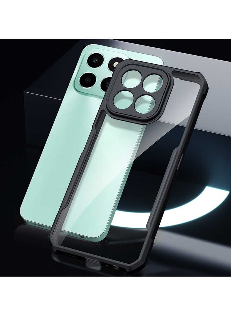 SanHu for Honor X6c 4G Case, Ultra Thin Lightweight, Soft TPU Bumper, Acrylic Clear Back Cover Honor X6c 4G, Black - Image 3