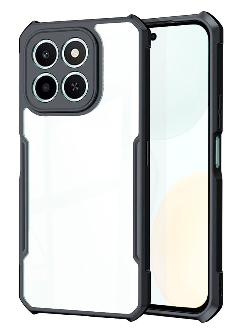 SanHu for Honor X6c 4G Case, Ultra Thin Lightweight, Soft TPU Bumper, Acrylic Clear Back Cover Honor X6c 4G, Black - Image 1