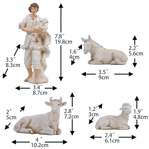Zayton Nativity Set Christmas Indoor 11 Pcs 8 Inch Scene Statue Figurines Jesus Manger Crib Ornament Church Xmas Home Catholic Religious Decoration - Image 5