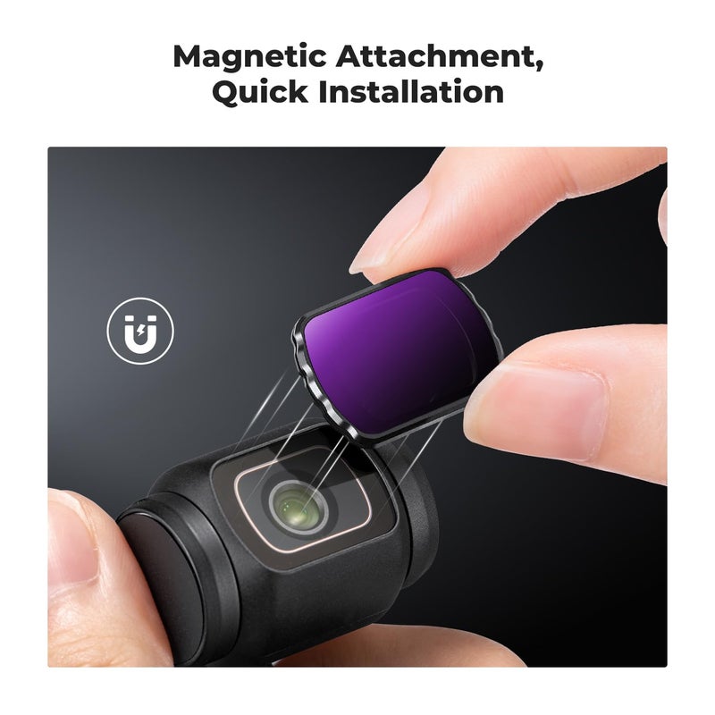 K&F Concept Magnetic 4 Pack ND & CPL Filter Kit Compatible with DJI OSMO Pocket 3, CPL ND16 ND64 ND256 Polarizing Neutral Density Filters, Multi-Coated/HD Optical Glass/Gimbal Compatible - Image 3