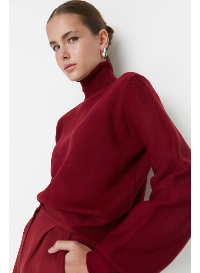 trendyol Sweater - Burgundy - Regular  - Image 1