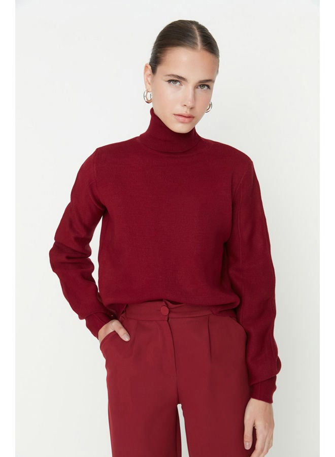 trendyol Sweater - Burgundy - Regular  - Image 2