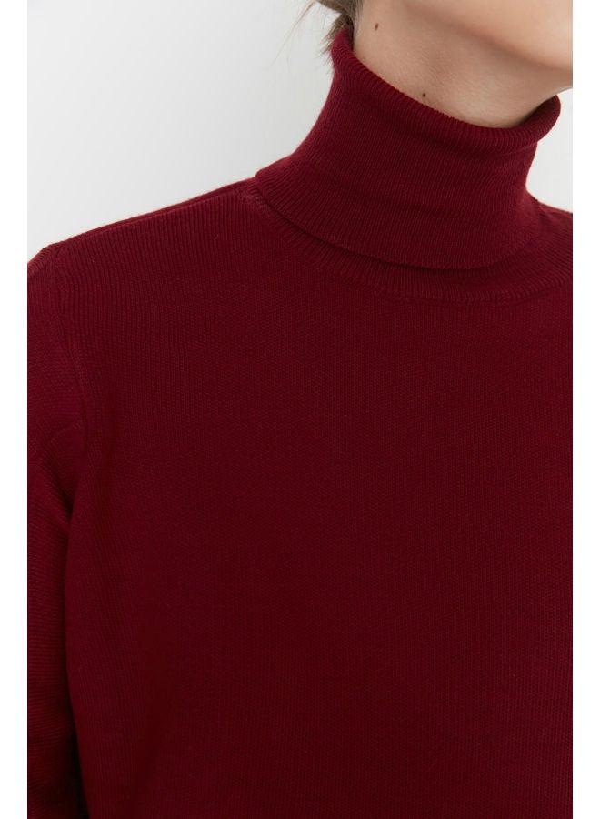 trendyol Sweater - Burgundy - Regular  - Image 4