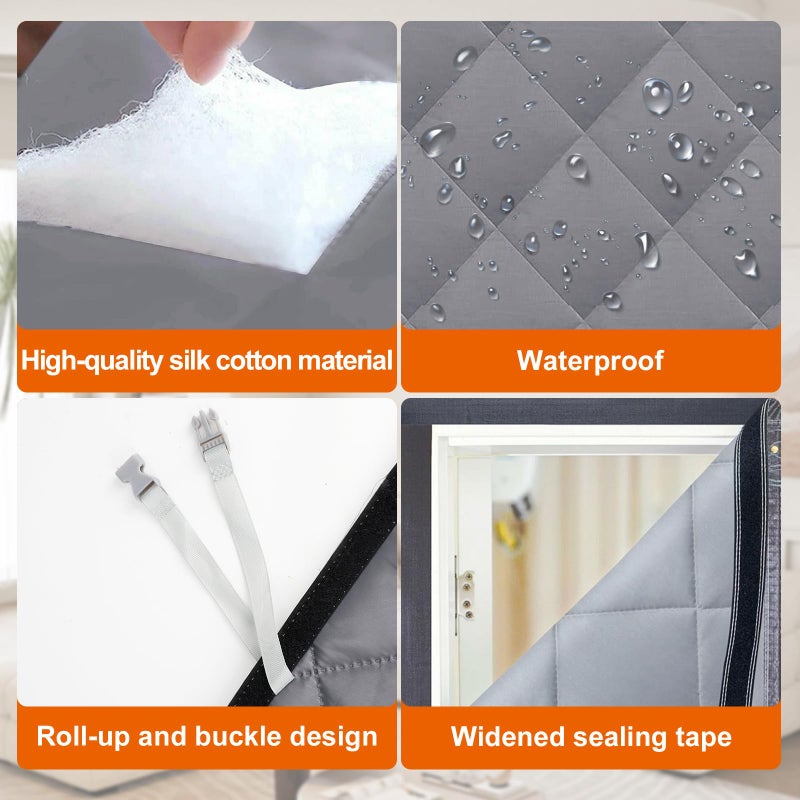 ZCPTZ Winter Window Insulation Kit 39"x63"(100x160cm), Gray Thermal Window Cover Oxford Cloth Cotton for Winter, Reusable Window Insulation Cover for Home, Bedroom, Living Room - Image 3