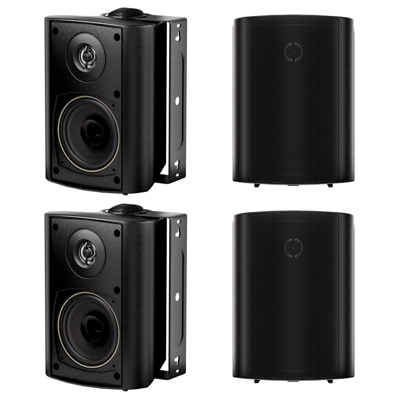 Herdio 4 Inch Outdoor Speakers with Bluetooth 4 Channel Amplifier for Indoor Outdoor PatioDeck Waterproof Wall Mount System 4 Speakers - Image 2