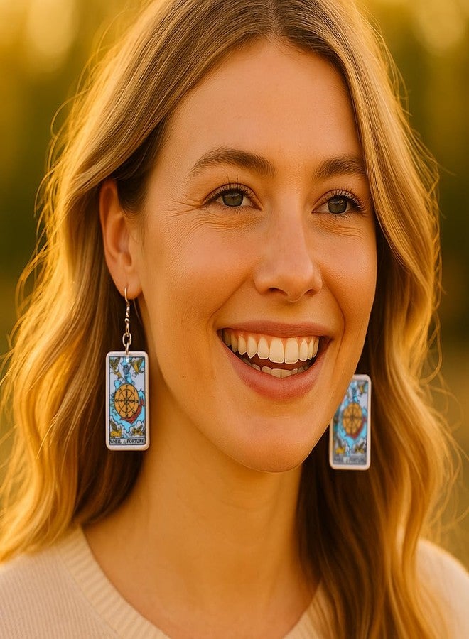 Mall of Style Wheel of Fortune Earrings - Tarot Jewelry - Sun Dial Accessories (Wheel of Fortune) - Image 2