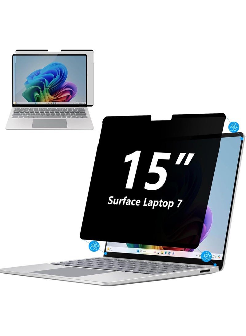 Magnetic Privacy Screen for 15 inch Surface Laptop 7 Gen (release in 2024), Removable Matte Computer Screen Spy Filter Compatible with Microsoft Laptop, Anti-Glare Blue Light Scratch Screen Cover - Image 1