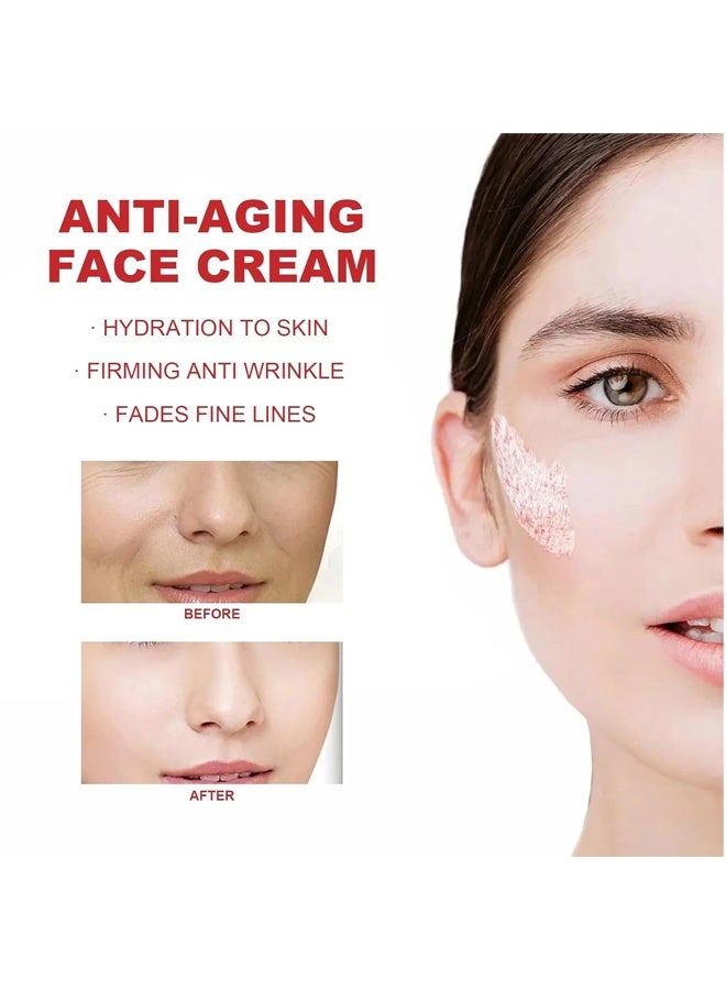 SADOER Dragon's Blood Facial Anti-Wrinkle Serum+Dragons Blood Easy Cream,Retinol Placenta Dragon Blood Cream, Skincare Face Repairs Skin Firm Anti-wrinkle Cream, Moisturizer Nourishing Rejuvenating Cream - Image 5