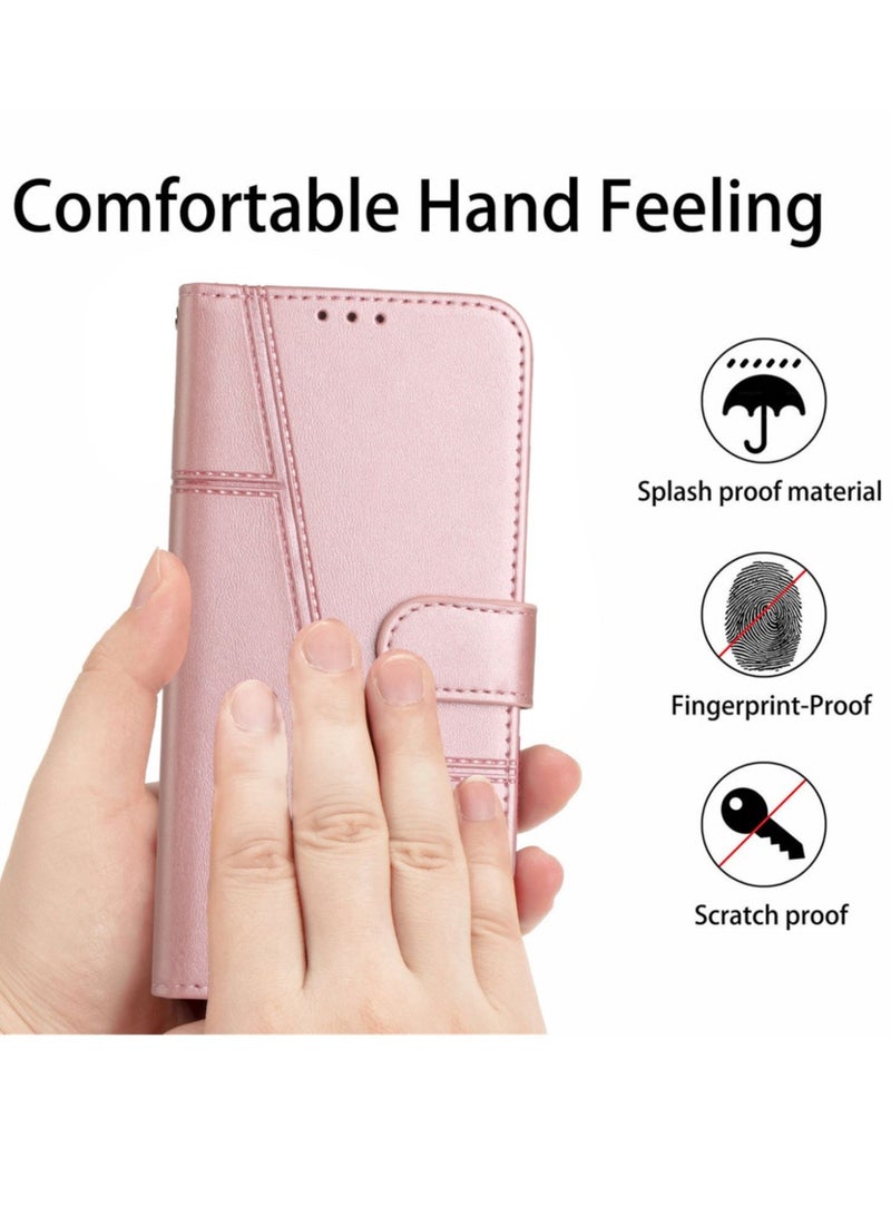 Alyashmac Samsung Galaxy A16 5G Case  A16 4G Case, Premium Leather Wallet Case Flip Folio Book Cover with Card Holder Slots, Kickstand  Magnetic Closure, Shockproof Full Body Protection for Women  Girls, Daily Use, Business  Travel (Pink) - Image 2