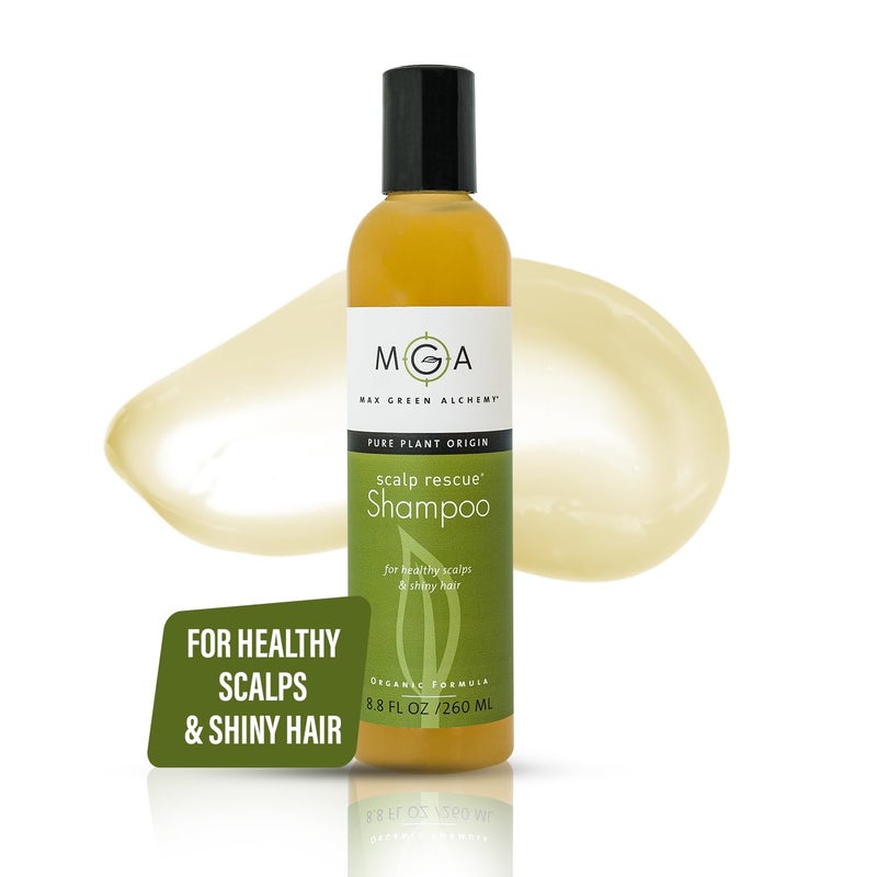 Max Green Alchemy MGA Vegan Hair Shampoo - Organic Formula for All Types of Hair | With Natural Herbal Scent for Men & Women | Parabens Silicone & Sulfate Free Dandruff Shampoo Provides Frizz control | 8.8 Fluid Ounce - Image 1
