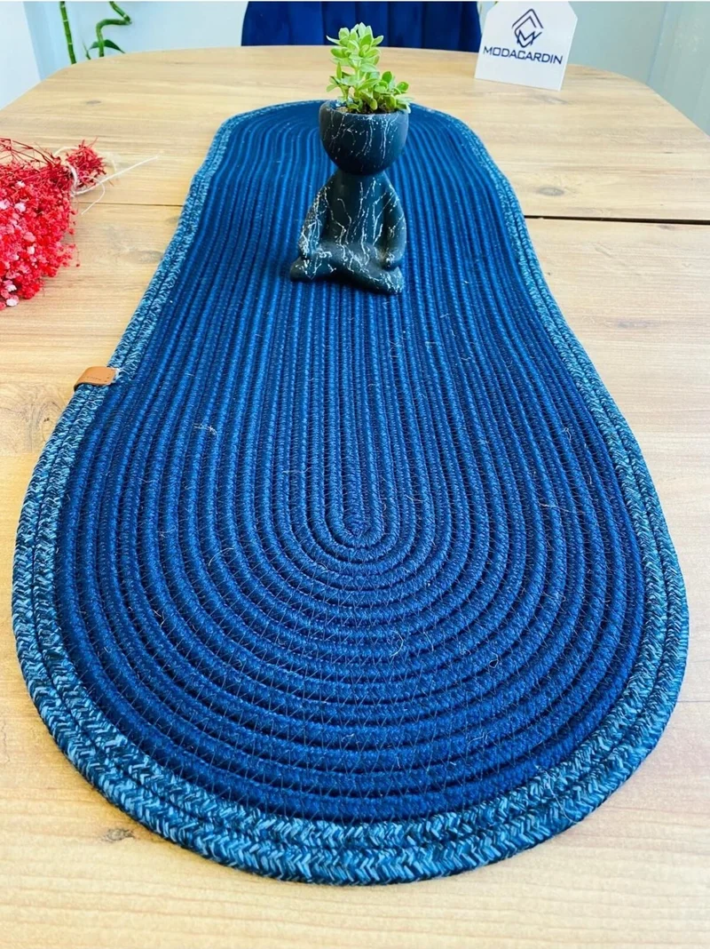 BDZ Deri BDZ Leather Jute Bohemian Style Decorative Runner 35x100 cm