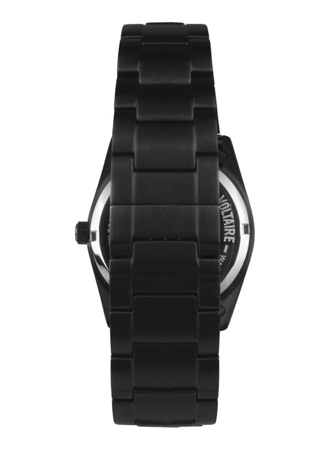 ZADIG & VOLTAIRE Unisex Adult Zadig & Vortaire Analog Watch with Black  Engraved Dial and Brushed Black Stainless Steel Strap  Bracelet - ZV119-3AM - Image 3