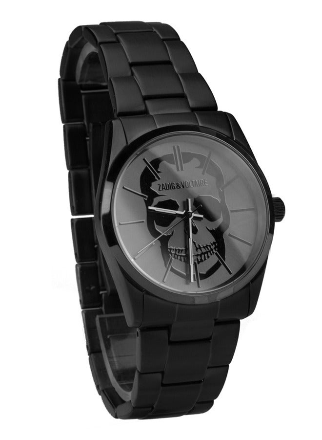 ZADIG & VOLTAIRE Unisex Adult Zadig & Vortaire Analog Watch with Black  Engraved Dial and Brushed Black Stainless Steel Strap  Bracelet - ZV119-3AM - Image 2