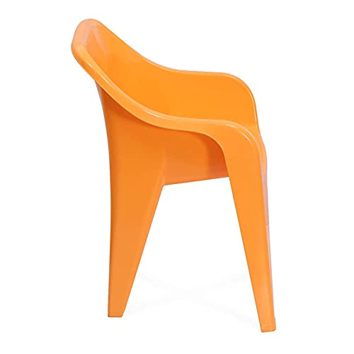 URMILA PLASTIC Sofa Chairs for Office, Living Room & Garden || Matt Orange and Glossy Pattern || Unbreackable Material Capacity of 200 Kg Strong Structure (Orange, Set of 2) - Image 3