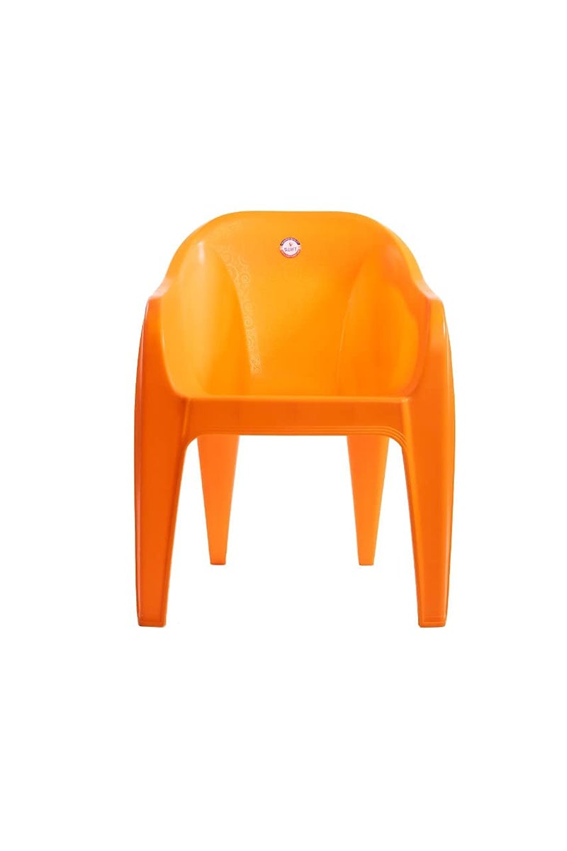URMILA PLASTIC Sofa Chairs for Office, Living Room & Garden || Matt Orange and Glossy Pattern || Unbreackable Material Capacity of 200 Kg Strong Structure (Orange, Set of 2) - Image 4