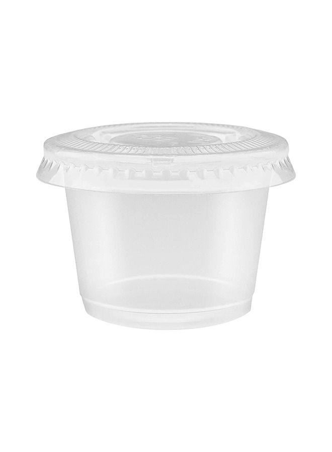 SNH Packing 1 Ounce Clear Plastic Jello Sauce Cups Container With Snap On Leak Proof Lids Small Sauce Cups Compact Food Storage Containers For Portion Control Sauces Spices Liquid Dips Piece Of 100 Pieces - Image 3
