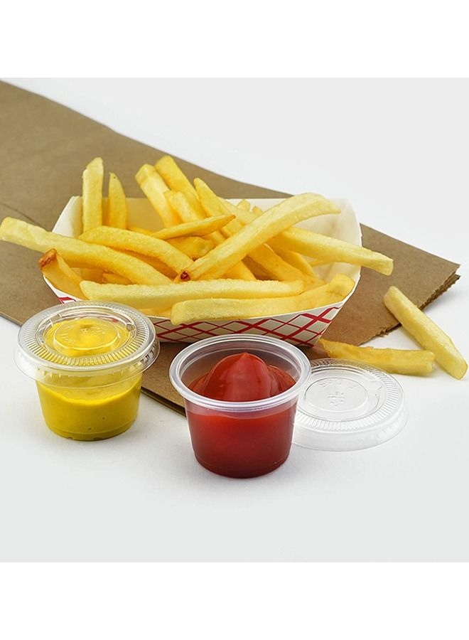 SNH Packing 1 Ounce Clear Plastic Jello Sauce Cups Container With Snap On Leak Proof Lids Small Sauce Cups Compact Food Storage Containers For Portion Control Sauces Spices Liquid Dips Piece Of 100 Pieces - Image 2