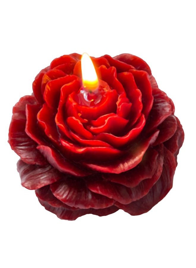 Peytanger Burgundy Peony Flower Shape Candles for Women Friends Colleague Classmates Gift, 3 Inch Pastel Aesthetic Scented Candle - Image 1