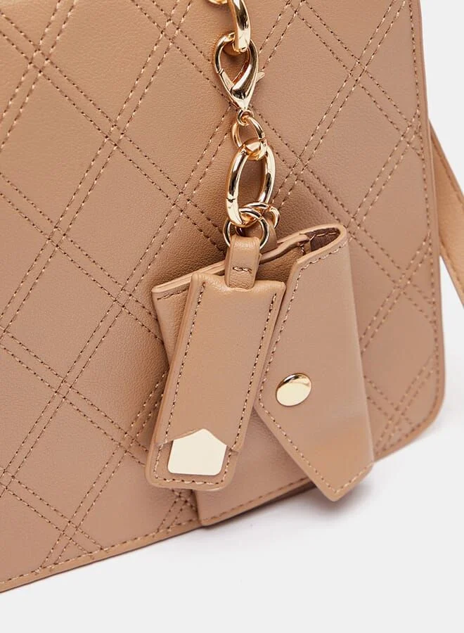 Oaklan by Shoexpress Textured Tote Bag With Detachable Strap And Pouch