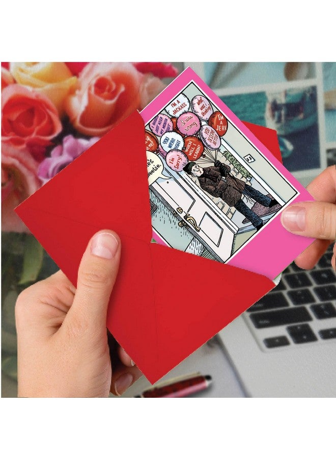 NobleWorks, Happy Valentine's Day Card with Envelope - Note Card for Loving Valentine - Sorry Balloons 2216 - Image 3