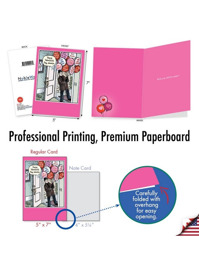 NobleWorks, Happy Valentine's Day Card with Envelope - Note Card for Loving Valentine - Sorry Balloons 2216 - Image 2