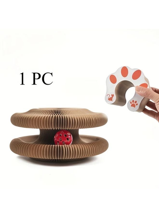 1pc Interactive Spiral Cat Scratcher Cardboard Play Post Stable Base Multi Cat Home - Image 1
