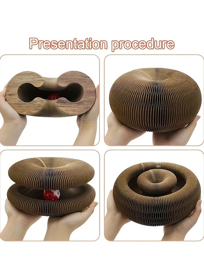 1pc Interactive Spiral Cat Scratcher Cardboard Play Post Stable Base Multi Cat Home - Image 5