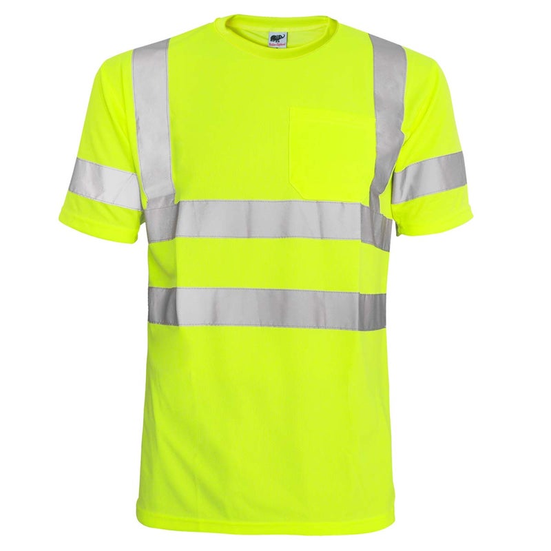 L&M Hi Vis T Shirt ANSI Class 3 Reflective Safety Lime Short Sleeve HIGH Visibility (L) - Image 1