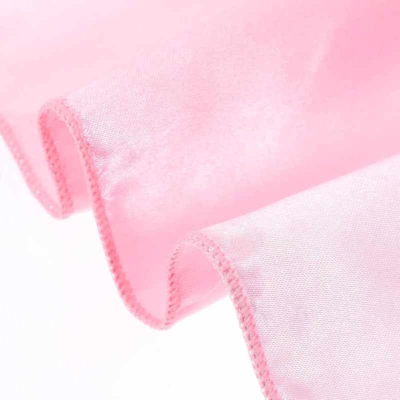 8 قطع مناديل قماش ساتان وردية قابلة للغسل وإعادة الاستخدام للحفلات والفنادق والمطاعم - Image 5