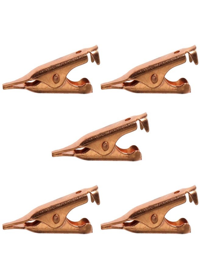 MEETOOT 10pcs 27mm Solid Copper Smooth Toothless Flat Alligator Clip Small Power Supply Charging Clamp Test Clamp - Image 1