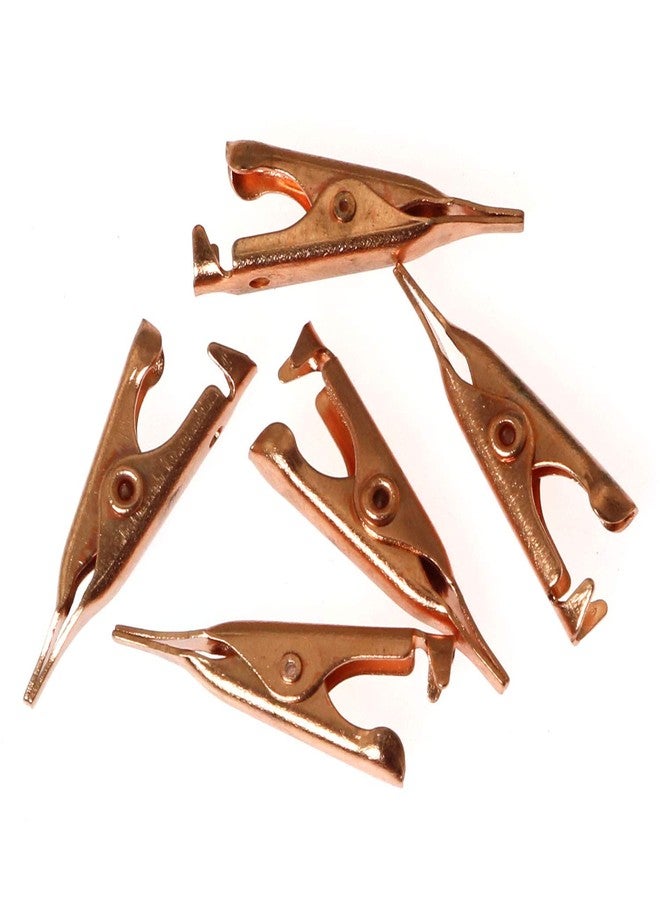 MEETOOT 10pcs 27mm Solid Copper Smooth Toothless Flat Alligator Clip Small Power Supply Charging Clamp Test Clamp - Image 4