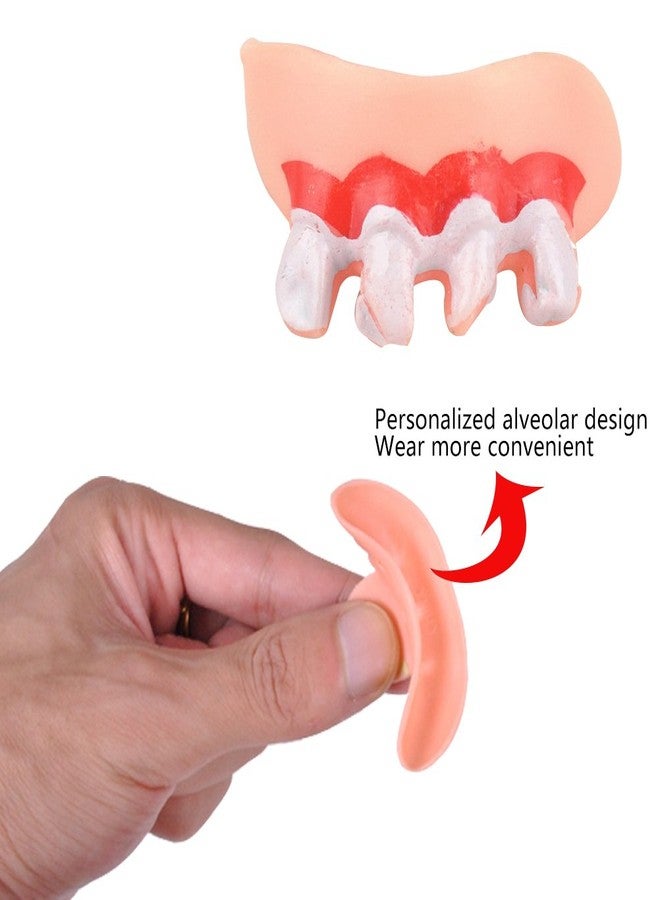 Odowalker 10 Pcs Prank Fake Teeth Vampire Teeth Halloween Gnarly Teeth Ugly Denture Funny Teeth Halloween Decoration Props Easter Costume Party Funny Gag Gift (10 Styles) - Image 4