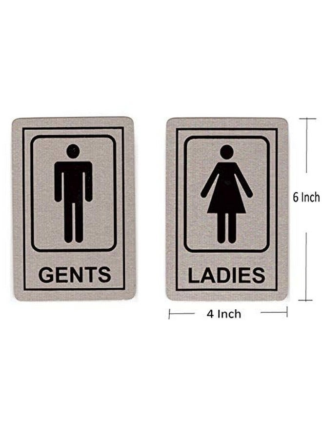 THW لوحة علامات المرحاض للرجال/النساء ذاتية اللصق من THW® من الفولاذ المقاوم للصدأ (6"x4") - Image 2