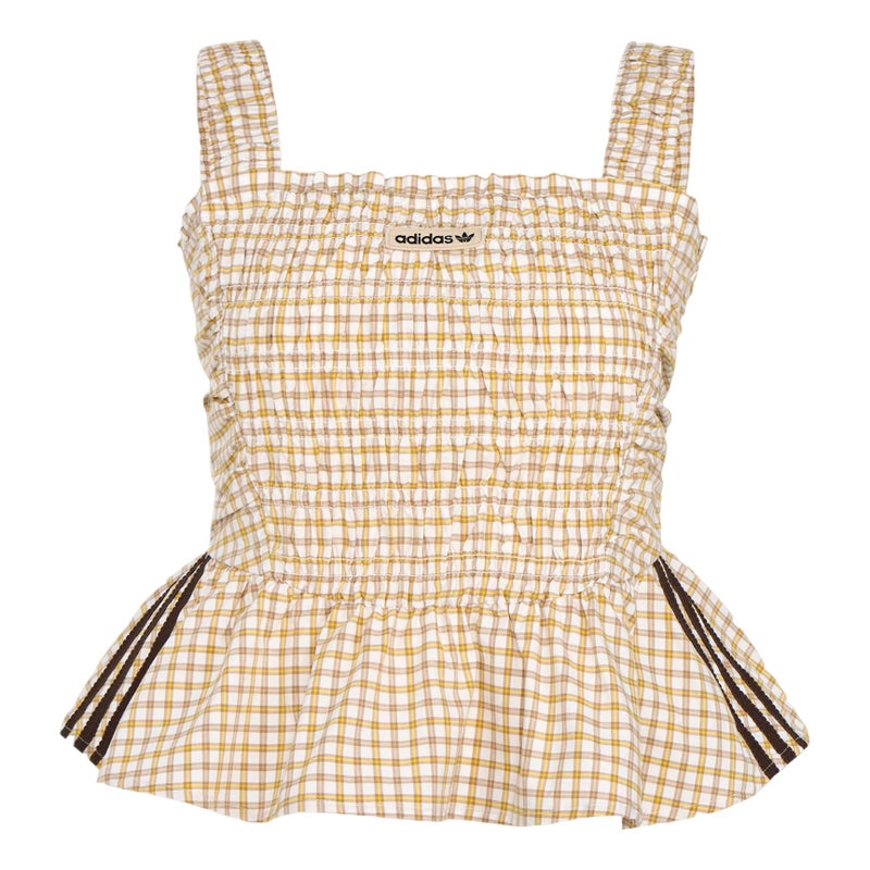 Adidas (WMNS) adidas Plaid Vest Asia Sizing 'Yellow' - Image 1