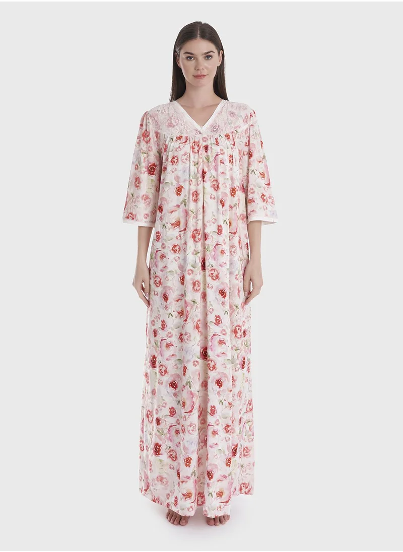 كشخة Printed Nightwear with Zipper