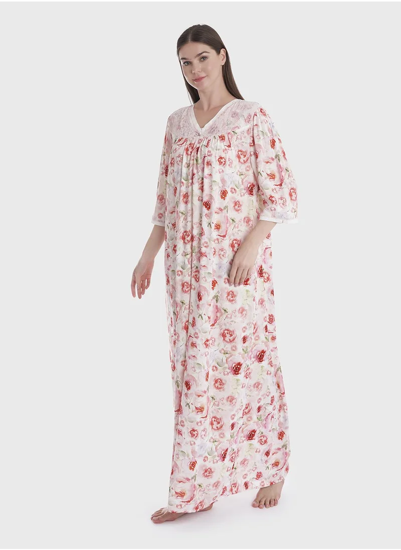 كشخة Printed Nightwear with Zipper