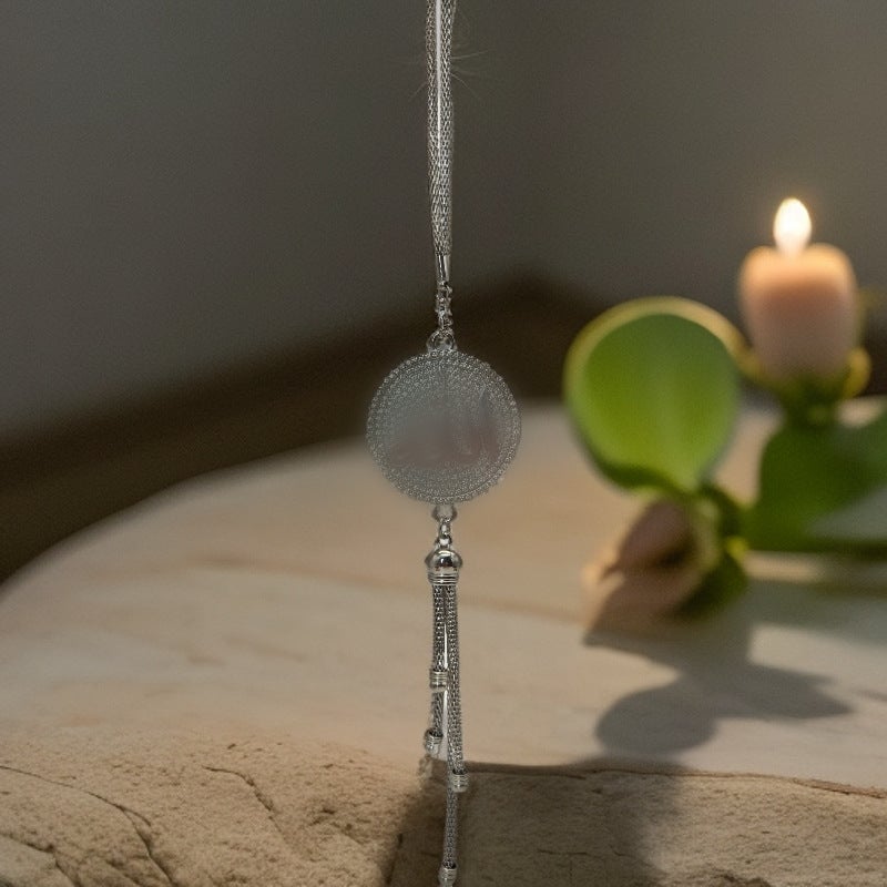 WU Zinc Alloy Double-Sided Full Diamond Car Pendant - Luxury Design for Middle East & Southeast Asia - Image 1