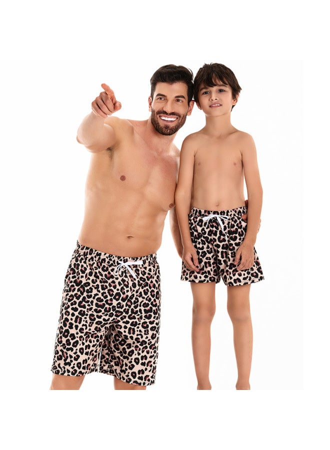 Loquat European And American Family Dress Beach Pants 2024 Pleated Waist For Father And Son Swimming Trunks For Men With Pocket For Boys Swimsuit-Color:615- - Image 5