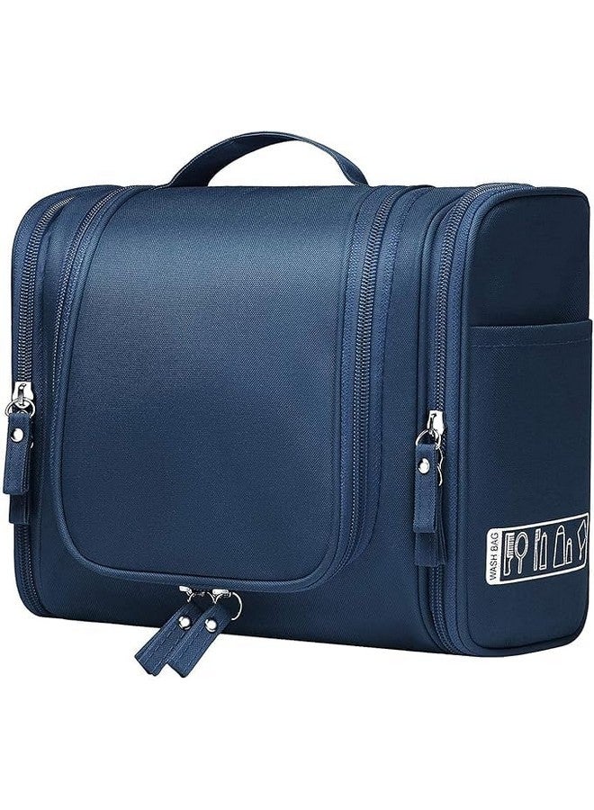 WISHBONE Bag COSMATIC Organizer Multifunction Unisex Zipper Toiletry Bag Travel Organizer Hanger Storage Waterproof Makeup Pouch Cosmetic Case (Navy Blue) - Image 1