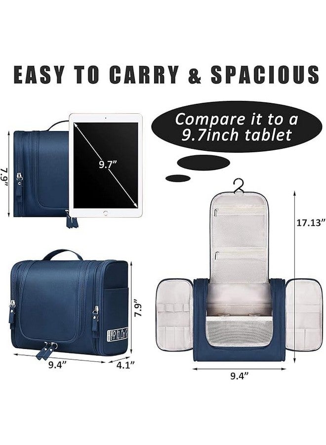 WISHBONE Bag COSMATIC Organizer Multifunction Unisex Zipper Toiletry Bag Travel Organizer Hanger Storage Waterproof Makeup Pouch Cosmetic Case (Navy Blue) - Image 3