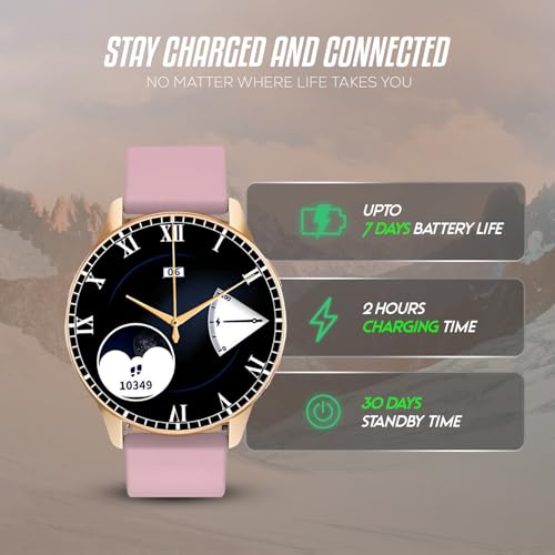 PunnkFunnk Newly Launched Active 2 Max Bluetooth Calling Smartwatch 1.3" Amoled Display 360 * 360 High Resolution 4.2 BT with, 100+ Sports Mode with IP68, Sp02 Tracking, AI Voice Assistant(Peach) - Image 5
