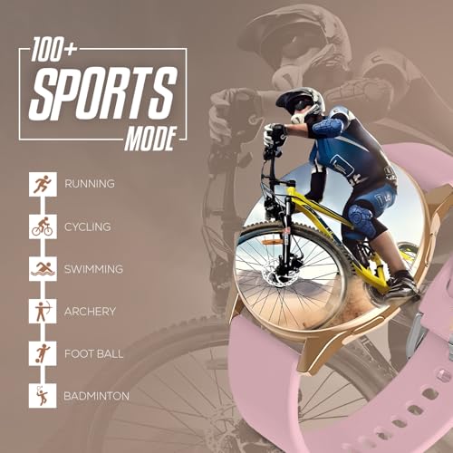 PunnkFunnk Newly Launched Active 2 Max Bluetooth Calling Smartwatch 1.3" Amoled Display 360 * 360 High Resolution 4.2 BT with, 100+ Sports Mode with IP68, Sp02 Tracking, AI Voice Assistant(Peach) - Image 3
