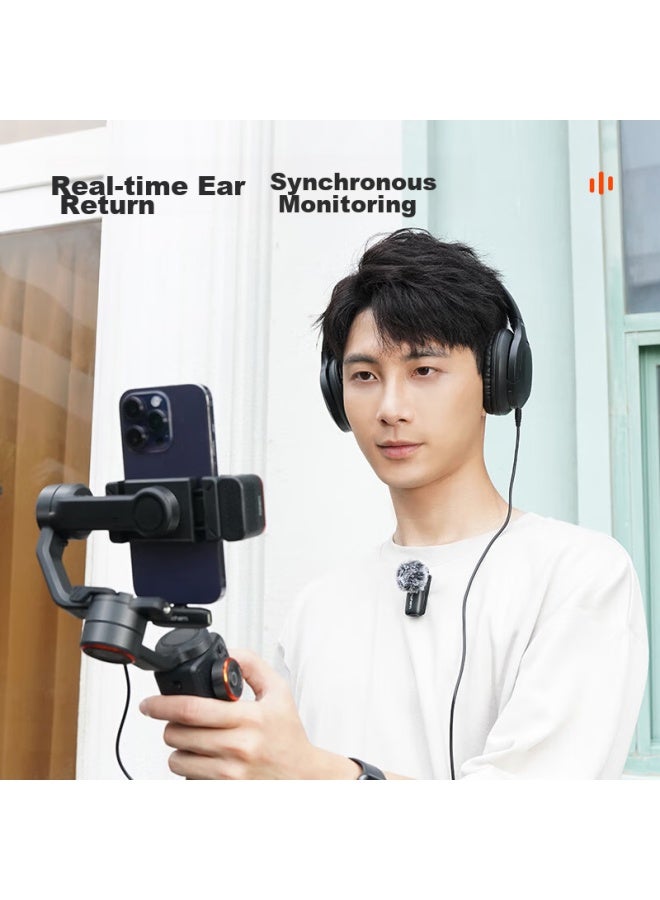 Hohem Mic-01 Wireless Microphone Clip-on, Dual-channel Audio Pickup, Lectern, Mobile Phone Device, Anchor, Short Video Recording, Android Iphone 16 Camera, Ear Monitor, Type-c - Image 5